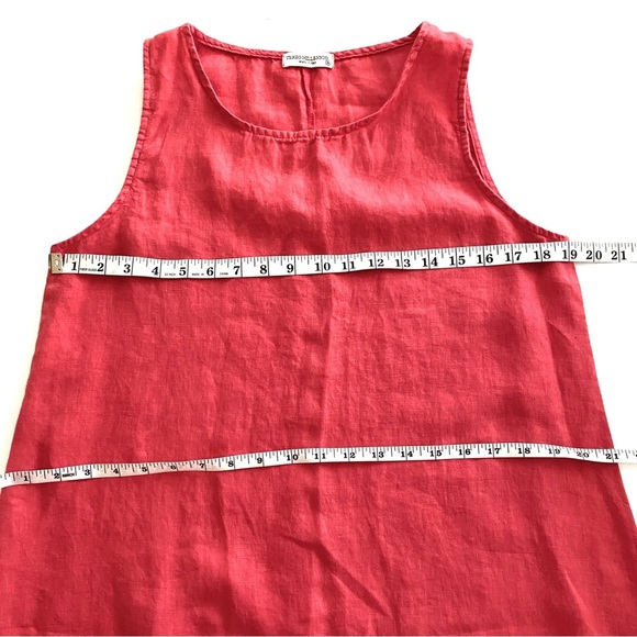 Terzo Millennio Orange Linen Sleeveless Dress Size Medium  Midi Maxi Lagenlook - Picture 13 of 14